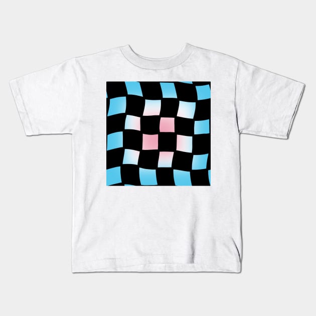 Checker Board - Trans Pride Kids T-Shirt by JuneNostalgia